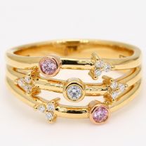 Argyle Destiny Argyle pink and Argyle blue diamond ring