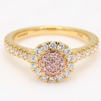 Cherish Argyle pink diamond halo engagement ring