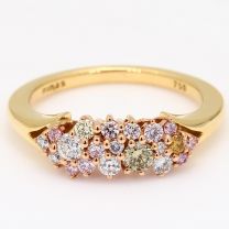 Aquila rainbow diamond cluster ring