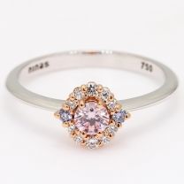 Daydream Argyle pink blue and white diamond ring