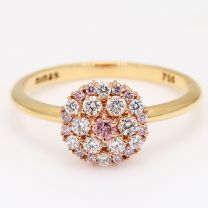 Flourish Argyle pink and white diamond flower cluster halo ring