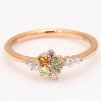 Festiva coloured diamond cluster ring