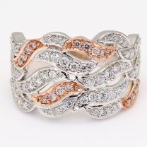 Jessamine Argyle pink and white diamond dress ring