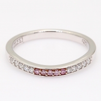 Espouse Argyle pink and white diamond curved ring