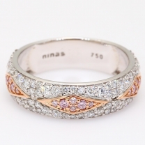 Evia Argyle pink and white diamond dress ring