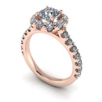 18K Rose Gold Diamond Engagement Ring