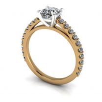 In Awe channel set cathedral diamond engagement ring