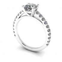 In Awe channel set cathedral diamond engagement ring