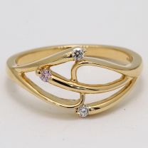 Triple Treat Argyle Pink and White Diamond Ring