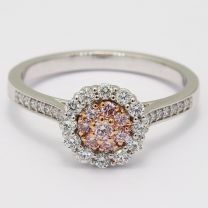 Fiore Argyle pink diamond halo ring
