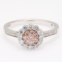 Fiore Argyle pink diamond halo ring