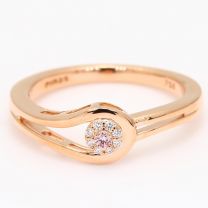 Arya Argyle pink and white diamond halo loop ring
