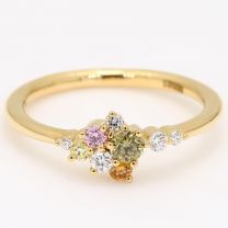 Festiva blue rainbow diamond cluster ring