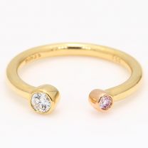 Bardot Argyle pink and white diamond open ring