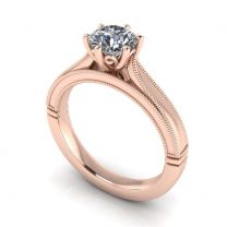 Crawford vintage inspired cathedral diamond engagement ring