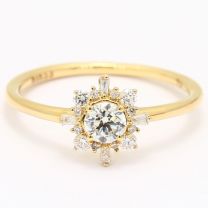Glory white diamond halo engagement ring