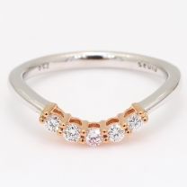 Convex Argyle pink and white diamond ring