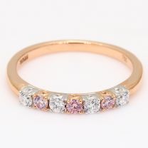 Rosanne 7 stone white and Argyle pink diamond ring