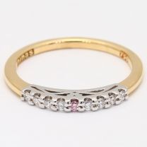 Bright Argyle Pink and White Diamond Wedding Ring