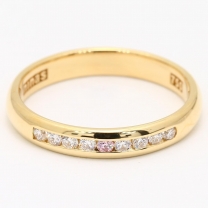 Swan Argyle pink white diamond channel set ring