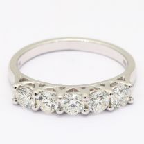 Scintillait 5 Stone White Diamond Ring