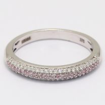 Ombre Argyle pink and white diamond ring