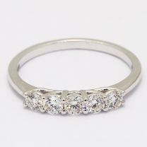 Adorned 5 Stone White Diamond Ring
