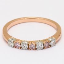 Rosanne seven stone white and Argyle pink diamond ring