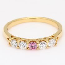 Zalira Argyle pink and white diamond 5 stone ring