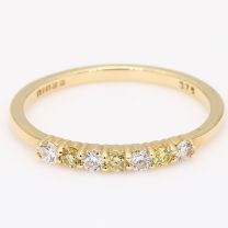 Motif yellow and white diamond stackable ring