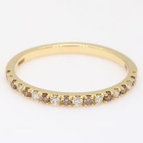 Medley champagne and white diamond stackable ring