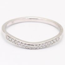 First Sight White Diamond Curved Wedding Band