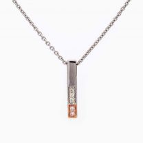 Nolita Argyle pink and white diamond drop bar pendant