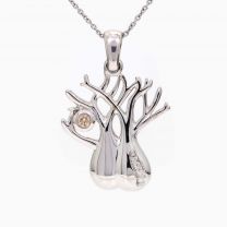 Twin Boab Tree champagne diamond necklace
