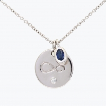 Eternal blue sapphire and white diamond necklace