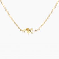 Carousel rainbow diamond cluster necklace
