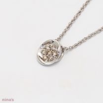 Terra Champagne Diamond Cluster Necklace