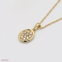 Elisa Champagne Diamond Cluster Necklace