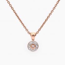Freesia white and pink diamond pendant