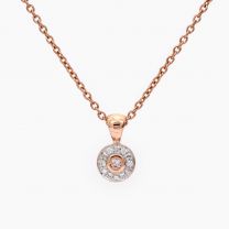 Freesia white and Argyle pink diamond pendant