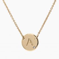 Signature White Diamond A Initial Necklace