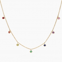 Chroma sapphire ruby emerald and amethyst coloured gemstone necklace