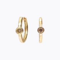 Noelle champagne diamond huggie earrings