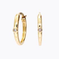 Noelle White Diamond Hoop Earrings