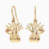 Twin Boab champagne diamond hook earrings