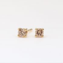 Sparkling 0.20ct champagne diamond stud earrings