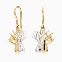 Twin Boab champagne diamond hook earrings