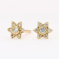 Twinkle white diamond halo stud earrings