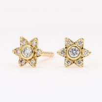 Twinkle white diamond halo stud earrings