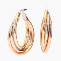 Charlotte triple tone hoop earrings